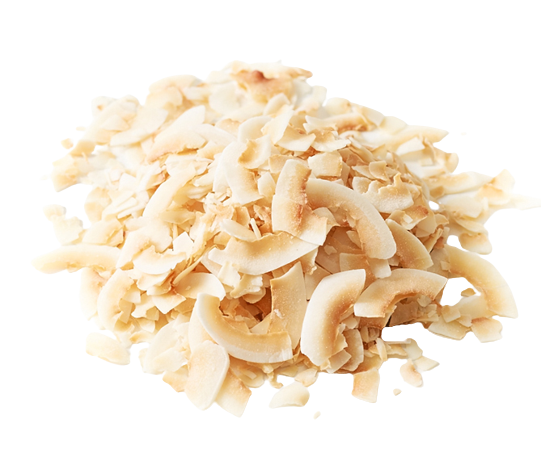 roasted coconut flakes